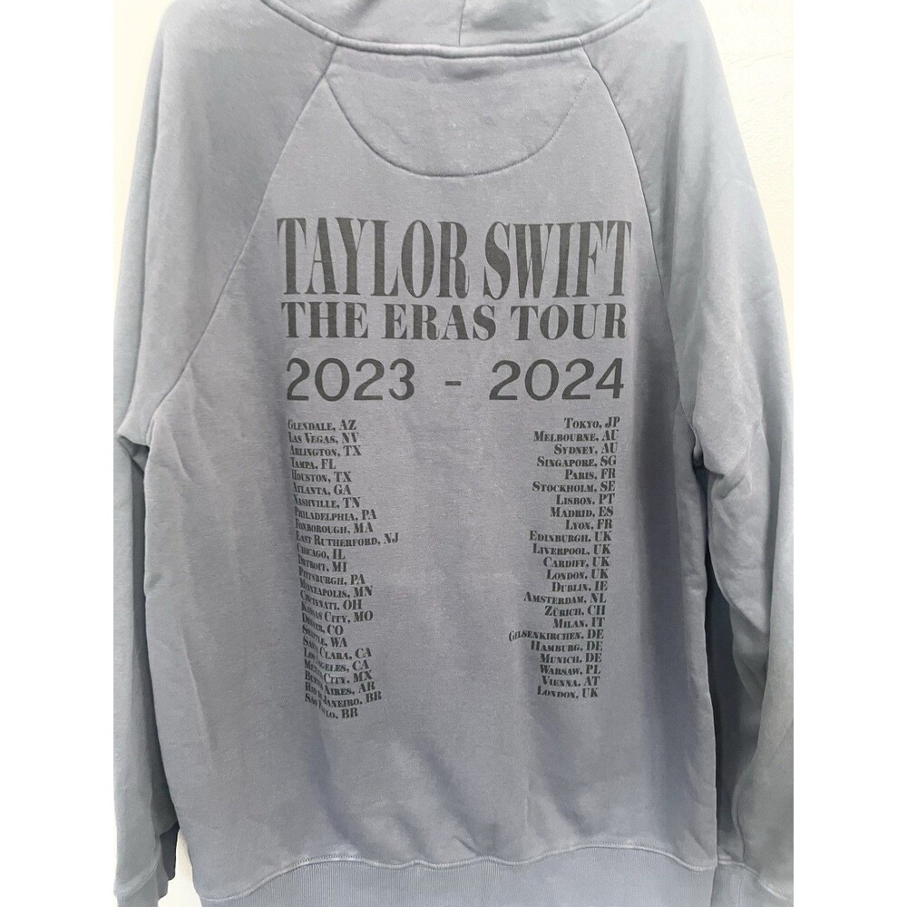 Taylor Swift The Eras Tour Hoodie Womens Large Gray 2023 2024 International Top - Picture 3 of 6